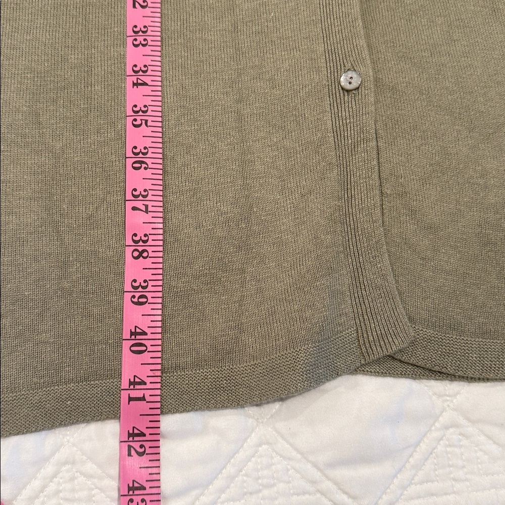 j jill Sage Green Linen Blend Button Down Dress Sz XL mother of pearl buttons - Picture 8 of 11